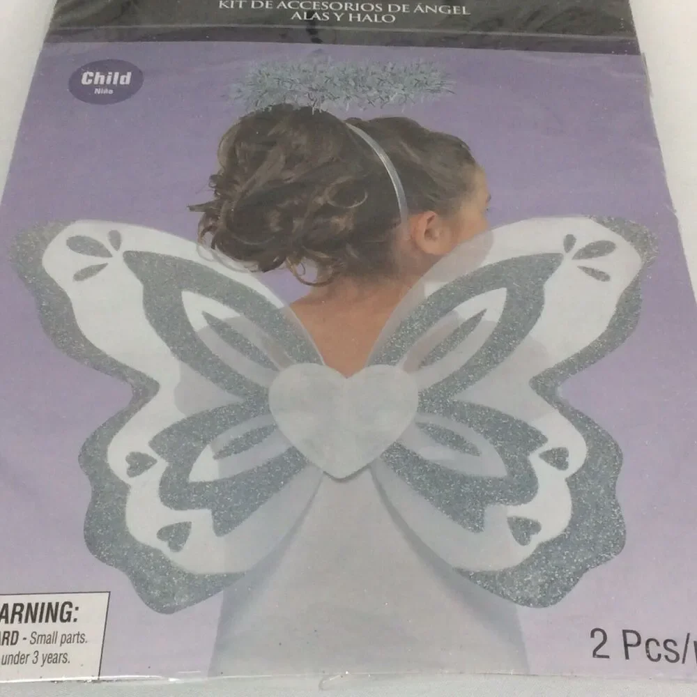 Angel Accessory Kit Child 3+ Wings & Halo 2 Pc Set Costume Cosplay Christmas NIP